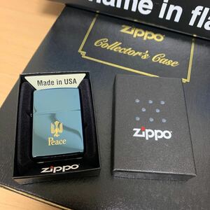 ZIPPO ジッポーPEACE ピース BLUE TITANIUM ブルーチタン 抽プレ 未使用