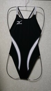 ミズノ(mizuno)競泳水着 マイティライン ハイカット　85OE-851　黒白　Lサイズ