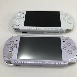(27060)▲【1円～】PSP 2台セット 本体のみ / 基本動作確認済み UMDスロット異音あり / PSP-2000 ホワイト PSP-3000 パープル 現状品