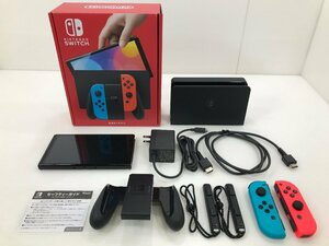 【TAG・中古】(4)★1円★Nintendo Switch本体 有機ELモデル ネオン ★動作確認済み ★完備品 ★保証印24/3/16　034-240425-YK-08-TAG