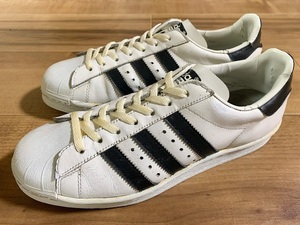 ビンテージ、レア! ADIDAS アディダス SUPERSTAR スーパースター ホワイト/ブラック 1980年代ハンガリー製 26cm US8 オリジナル プロモデル