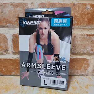 新品KINESIO 正規品 スポーツスリーブ キネシオ アームスリーブ 腕用 両腕入 男女兼用　ブラック　未使用（a）