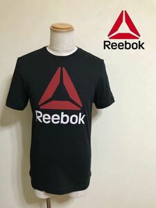 【新品】 Reebok リーボック ビッグロゴ クルーネック Tシャツ トップス トレーニングウェア ブラック サイズL 半袖 CW5368 黒