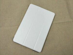 iPad mini1/2/3用 カバー PUレザー+ハードケース スタンド 三折 薄型 ホワイト