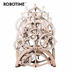 〇送料無料　Robotime LK501 木製モデル作成キット レトロ Pendulum Clock 子供 大人【a1674】