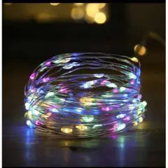 M 虹色 イルミネーションライト LED バレンタイン CR電池 5m 装飾