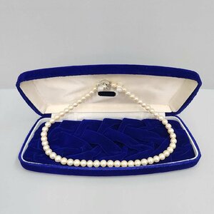真珠 パール ネックレス シルバー刻印 パールサイズ 約7-7.4mm 長さ 約41.5cm アクセサリー ジュエリー