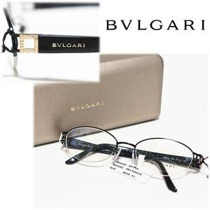 《BVLGARI ブルガリ》箱付新品 ハーフリム メガネフレーム 51□18-135 伊達メガネ A8218