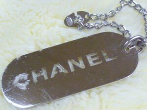 ◆送料無料◆シャネル CHANEL◆ＣＨＡＮＥＬロゴ　シルバープレート　キーチェーン　キーリング(USED・難あり)◆