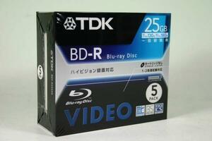 TDK製　25GB Blu-rayメディア ハイビジョン録画対応 新品５枚Pac【新品】