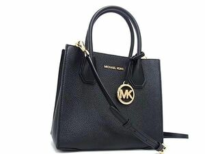 1円 ■極美品■ MICHAEL KORS マイケルコース 2WAY クロスボディ ショルダー ハンドバッグ トート レディース ブラック系 AY3347