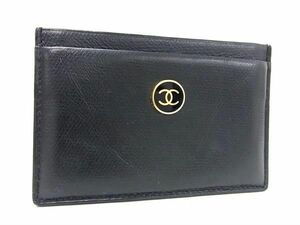 1円 CHANEL シャネル ココマーク レザー カードケース パスケース 定期入れ 名刺入れ カード入れ メンズ レディース ブラック系 FC2165