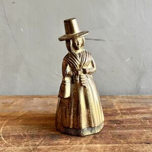 【England vintage】Victoria Lady Brass Hand Bell イギリス　アンティーク　ハンドベル　真鍮