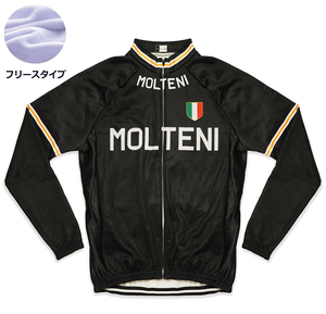 新品 長袖 裏起毛 サイクルジャージ レトロデザイン No2 M イタリア フルジップ ウェア メンズ サイクリング フリース ロードバイク MTB