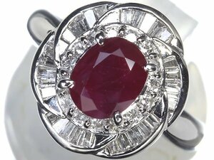 MG11125T【1円～】新品【RK宝石】≪Ruby≫ 豪華!! 天然ルビー 大粒1.85ct!! 極上ダイヤモンド 総計0.59ct Pt900 高級リング ダイヤ