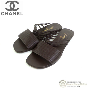 シャネル （CHANEL） ヴィンテージ フラット サンダル ココマーク スリッパ 靴 ＃37 ブラウン（中古）