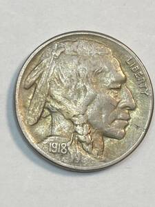 1918 s 5c US レア　極美品　アメリカ 1918年　s 5セント　バファロー　硬貨　コイン アンティーク 米国 古銭 ワシントン 海外 外国コイン 