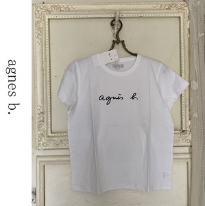 新品タグ付 　未使用　アニエスベー agnes b 　白ホワイト　ロゴTシャツ 半袖Tシャツ　Lサイズ