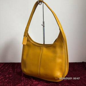 1000円〜　vintage USA アメリカ製　COACH オールドコーチ　エルゴ　グローブレザー　肩掛け　ショルダーバッグ 