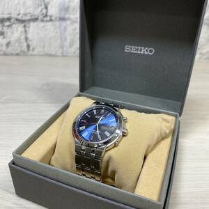 ●【YH-8795】中古品 SEIKO セイコー SPIRIT スピリット 7B52-0AH0 アナログ デイト ブルー文字盤 【レタパプラス可能】