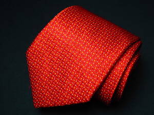 美品 【DAKS ダックス】A1930 赤　RED ITALY イタリア製 SILK ブランド ネクタイ 古着 良品