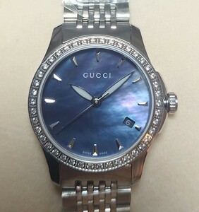 新品未使用　グッチ　GUCCI ダイヤ　マザーオブパール　Gタイムレス　腕時計　レディースYA126507