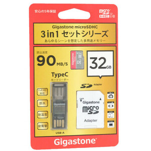 【ゆうパケット対応】Gigastone microSDHCメモリーカード GJP-3IN1U132 32GB [管理:1000025598]