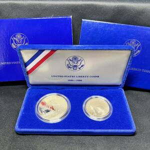 UNITED STATES LIBERTY COINS アメリカ 記念コイン 銀貨 自由の女神 1ドル ハーフダラー 1986年