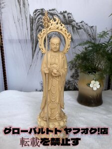 木彫仏像 地蔵菩薩 仏師手工精彫り　総檜材　仏教工芸品　木彫仏教　地蔵菩薩像