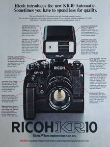 稀少・広告！1980年リコー カメラ広告/Ricoh KR-10 camera/昭和レトロ/C