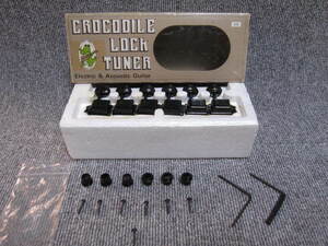 【 CROCODILE クロコダイル G6 】ロック チューナー 箱 付 ストラト テリー 用 guitar ギター ペグ 80s MOON 1980 年代物 貴重 希少 激レア