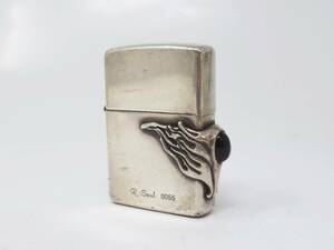 ZIPPO ジッポー 2004 スターリングシルバー 銀 R.Soul 0055 シリアルナンバー入 ブラックオニキス ライター オイルライター 　　＃154