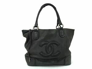 1円 CHANEL シャネル ココマーク レザー トートバッグ ショルダーバッグ 肩掛けかばん レディース ブラック系 BI1957