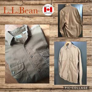 ■L.L.Bean エルエルビーン　ワークコットンシャツ 厚手 カナダ製 長袖 メンズS（L～XLぐらい）大きいサイズ 秋冬物 比較的綺麗