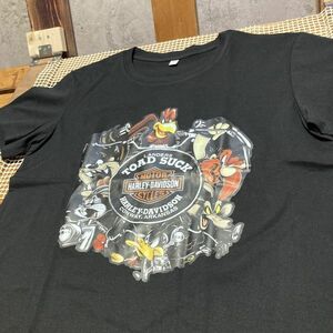 ADWG 1スタ 黒 ロゴ Tシャツ ハーレー ダビッドソン ルーニーテューンズ タズマニアンデビル バックスバニー 90s 00s ビンテージ 古着