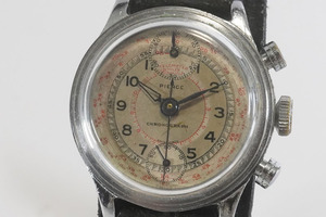 1円~【834】実働　PIERCE／ピアース　クロノグラフ　手巻き　ミリタリーウォッチ　スイス製　腕時計