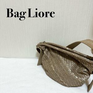 美品 Bag Lioreバグリオショルダーバッグハンドバッグシャンパンゴールド