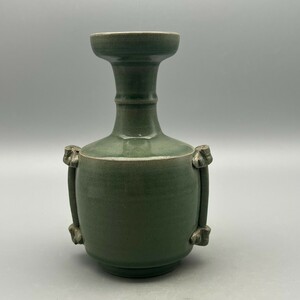 【萬藏】中国古美術 汝窯 青磁 花瓶 花器 古玩 中国 高さ18.5cm