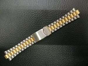 メーカー不明 メンズ 汎用 コンビ ブレス ブレス幅16mm ラグ幅 (フラッシュフィット幅) 8mm 長さ165mm 管理No.34929