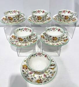 蘇さ(PEY158)　洋食器　MINTON ミントン　カップ＆ソーサー６客　ハドンホール　おまとめ　中古品　80サイズ