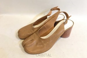 二子玉)Maison Margiela メゾンマルジェラ TABI SLINGBACK PUMPS タビ 足袋パンプス ベージュ 茶 39 25cm