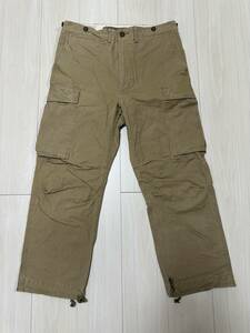 極美 廃盤 別注 RRL × BEAMS PLUS CARGO PANTS MILITARY KHAKI SIZE 34×29 / ビームス プラス ダブルアールエル カーゴ ミリタリー