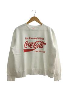 FACETASM◆Coca-Cola XXL SWEAT SHIRT/スウェット/1/コットン/WHT/PIPPA-SW-U01