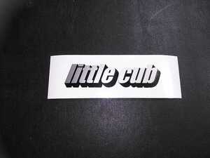 新品 little cub ステッカー 黒銀 リトルカブ デカール 110X27mm 送料込 検索 カブ モンキー ダックス シャリー ベンリー エイプ CD　CL