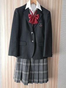 【制服　正規品】長野県　上田市　丸子修学館高等学校　3点セット　 女子　本物　リボン　スーツ　日本被服工業組合連合会