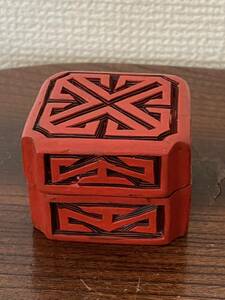 中国美術香盒 印盒剔紅時代品