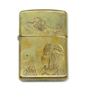 ZIPPO ジッポー スタジオジブリ 紅の豚 NZ-05 ポルコ2 2006年製 Porco Rosso 旧タイプ 真鍮古美 アニメ キャラクター 28007194