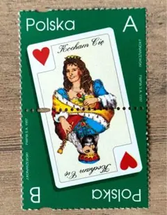 外国切手　ポーランド　トランプ　2種完　未使用