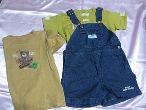 BABY PINKHOUSE　ベビーピンクハウス3点セット　半袖Ｔシャツ2枚＋Ｓオール　　サイズＭ