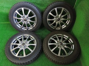 グッドイヤー ICENAVI7 155/65R14 社外 Exceeder 14×4.5J 溝有スタッドレス付4本 中古 売切!!